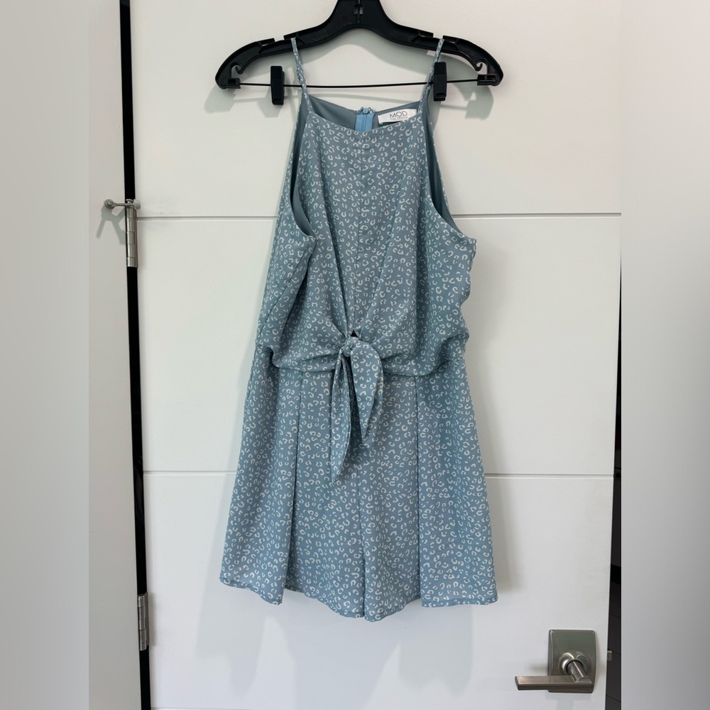 Boutique Blue Speckled Romper / Large